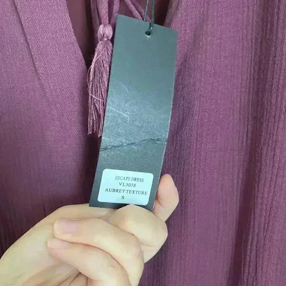 Escada Smocked Ruffle Dress Maroon Size Small - Picture 10 of 11